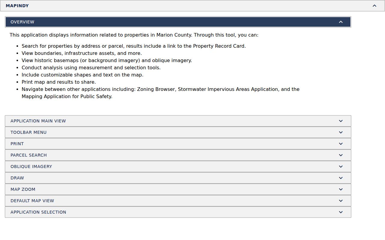 MapIndy help for parcel selection and street layers