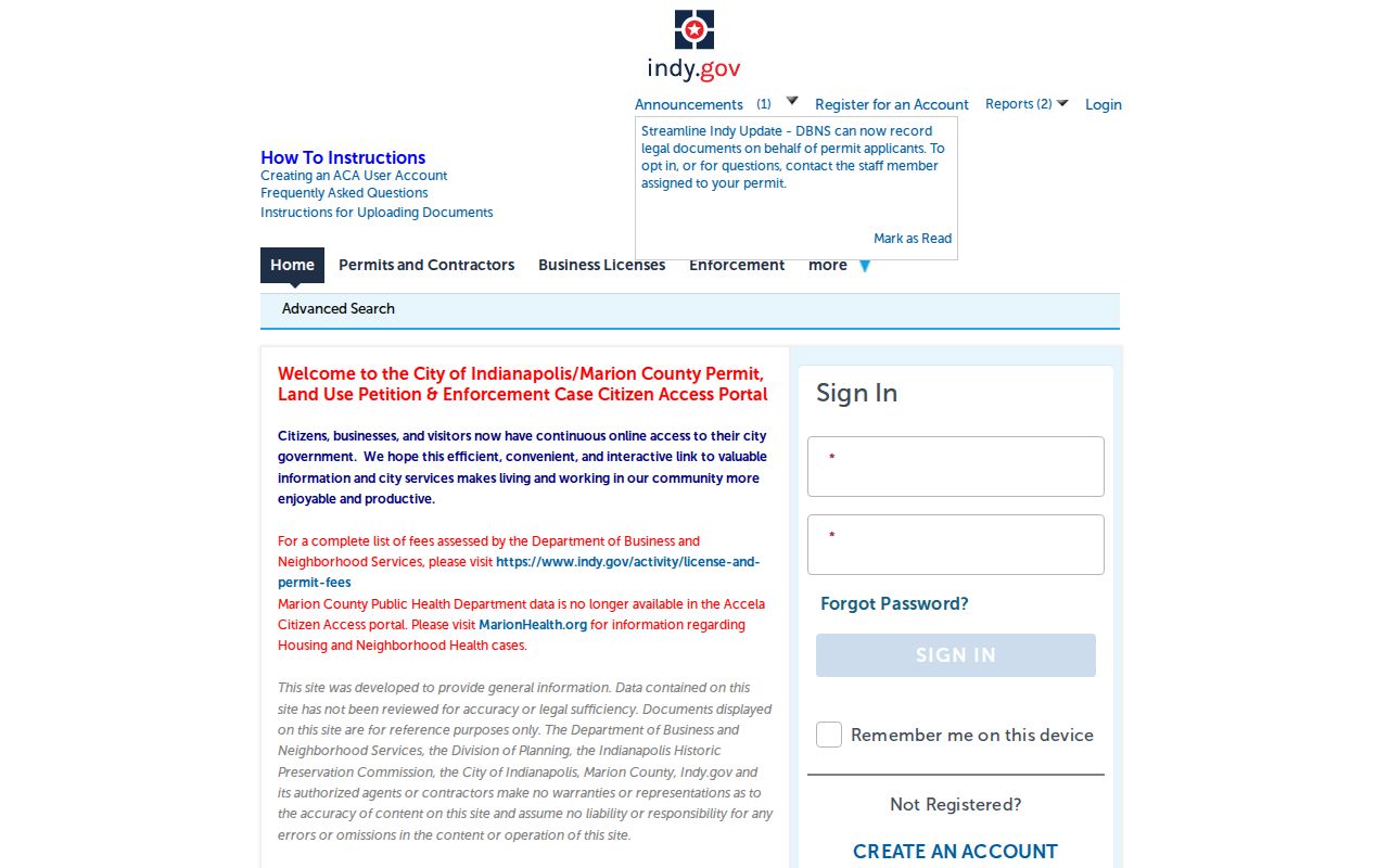 Indianapolis permit land use and enforcement address search