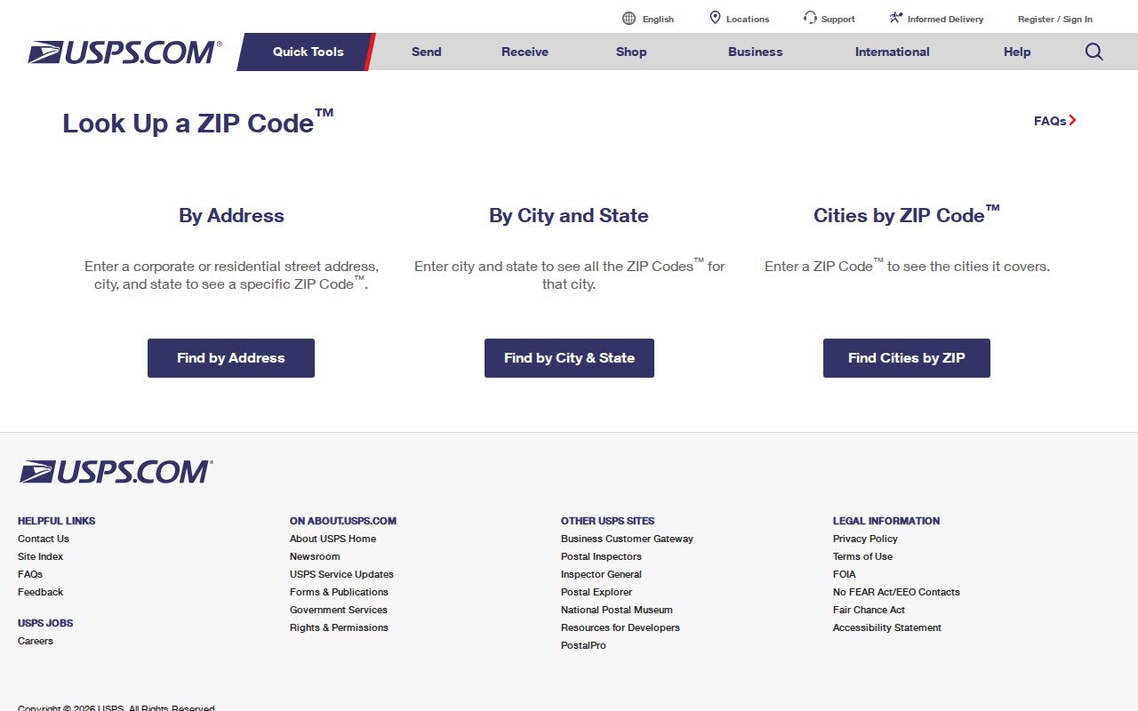 Indianapolis ZIP code directory USPS address lookup